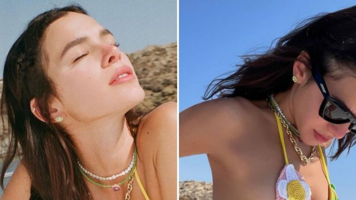 De calcinha, Bruna Marquezine para a web e algo chama a atenção