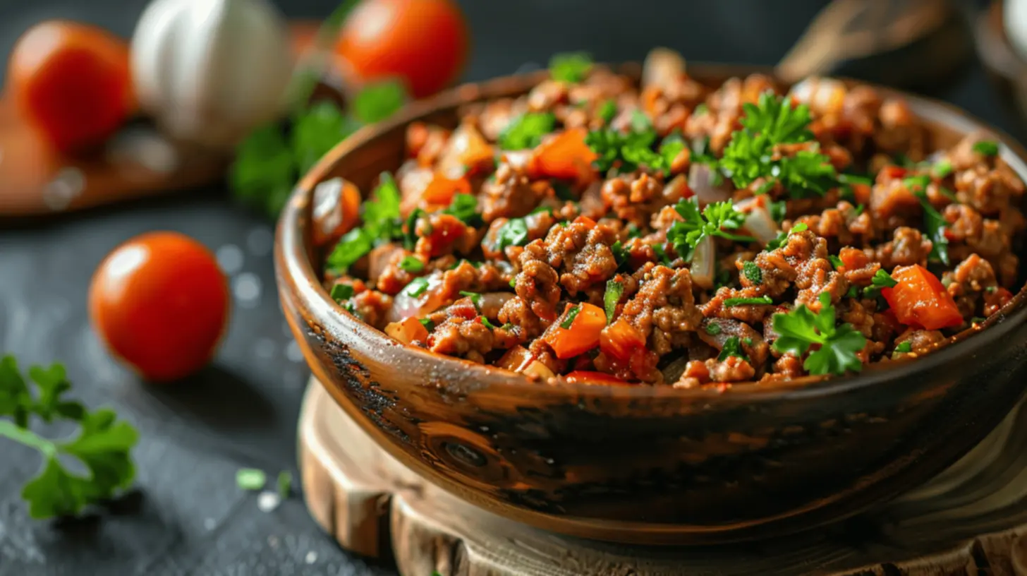 Carne moída com temperos