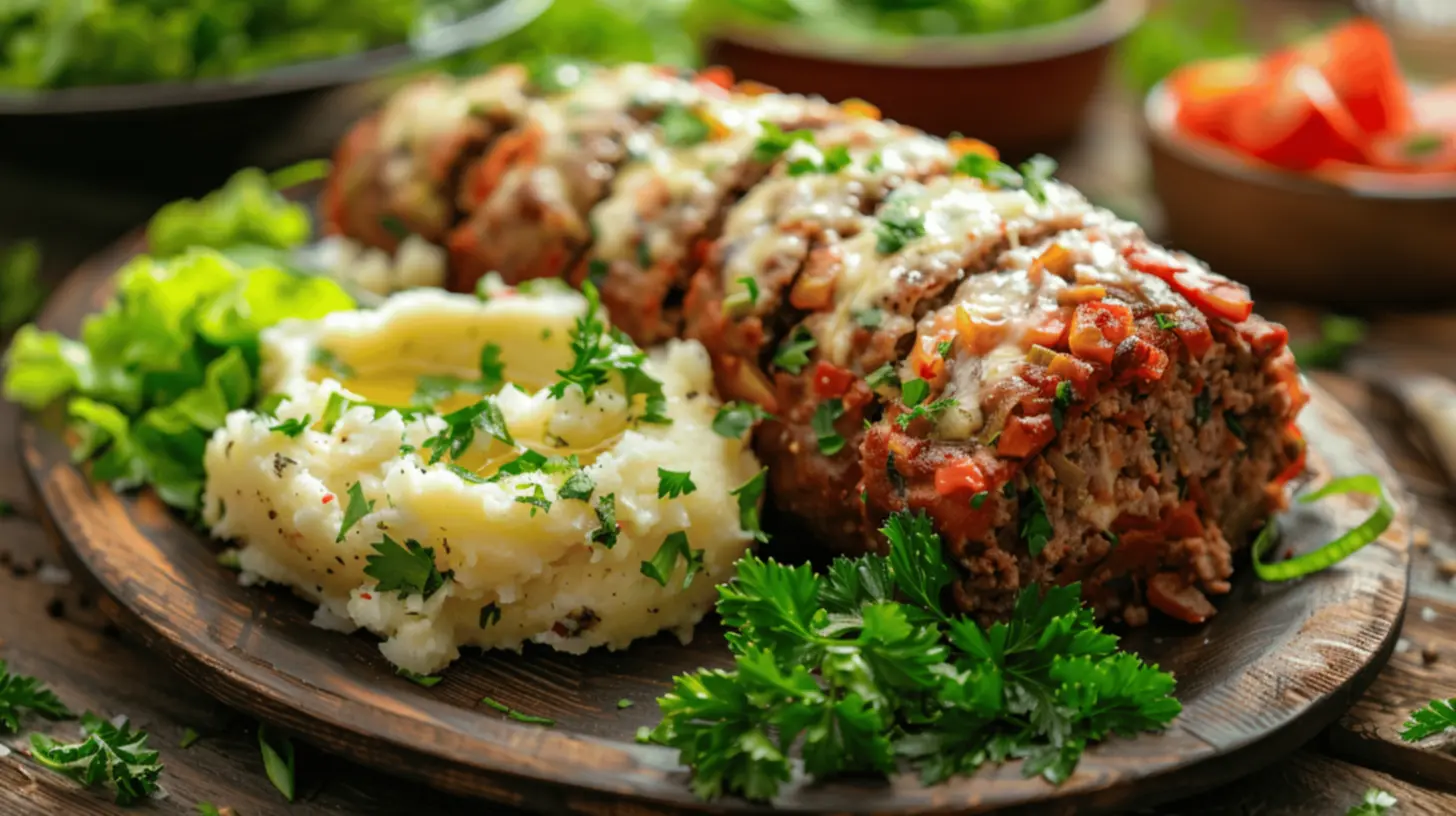 Rocambole de carne moída acabado de sair do forno