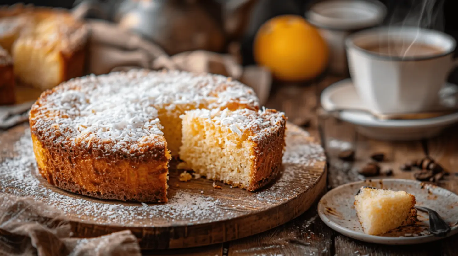Bolo de tapioca fofo pronto para servir