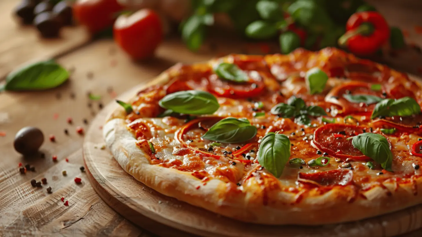 Pizza pronta com massa caseira