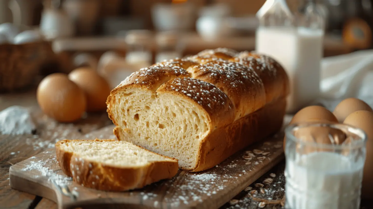 Pão de liquidificador fresco saindo do forno