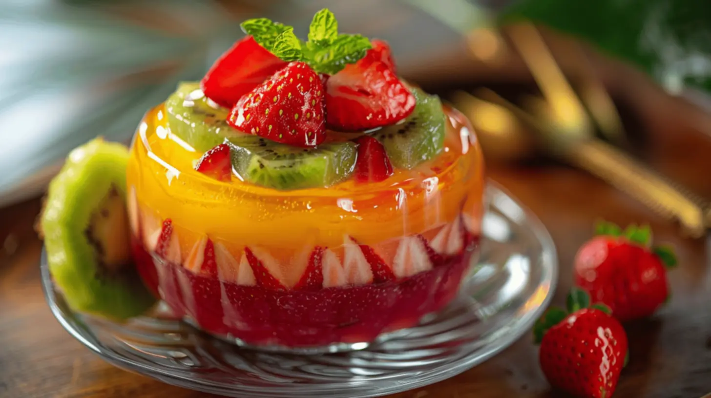Gelatina com frutas variadas