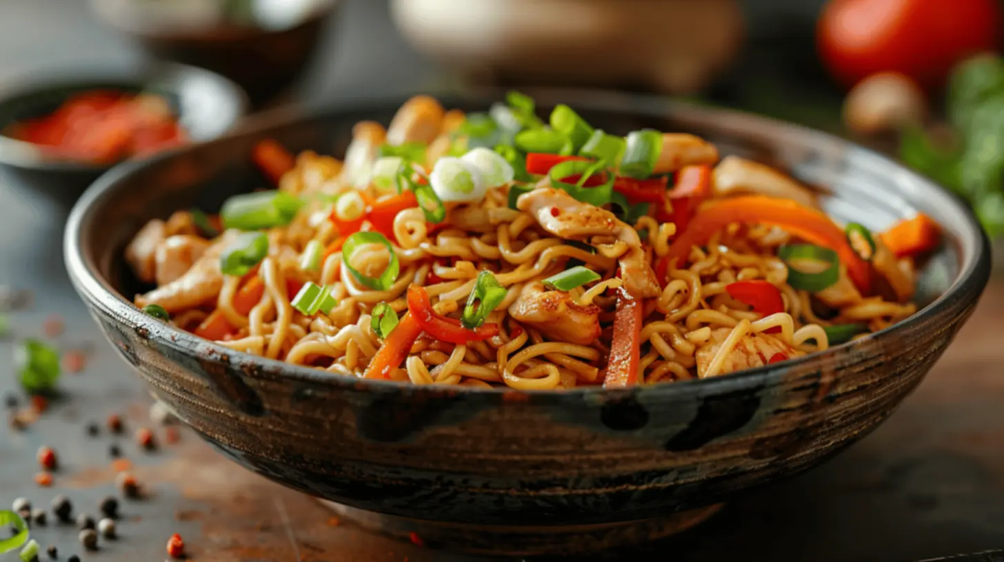 Yakisoba com legumes frescos
