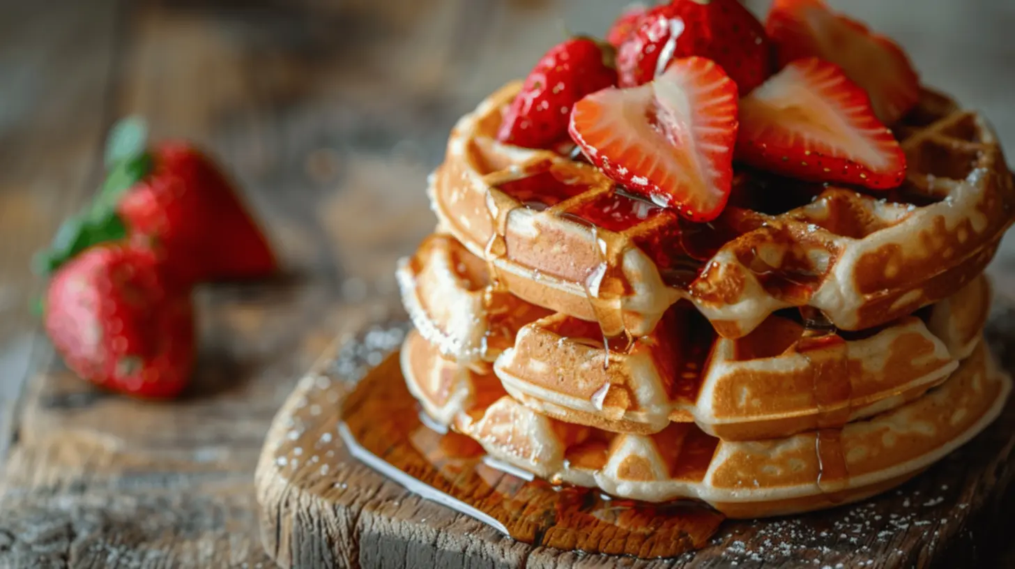 Waffle recém preparado