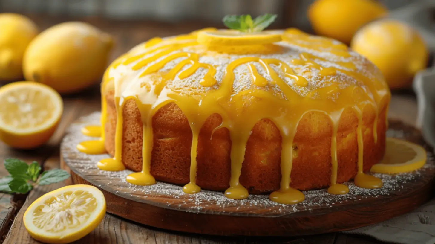 Bolo de limão simples e fofinho cortado em fatias