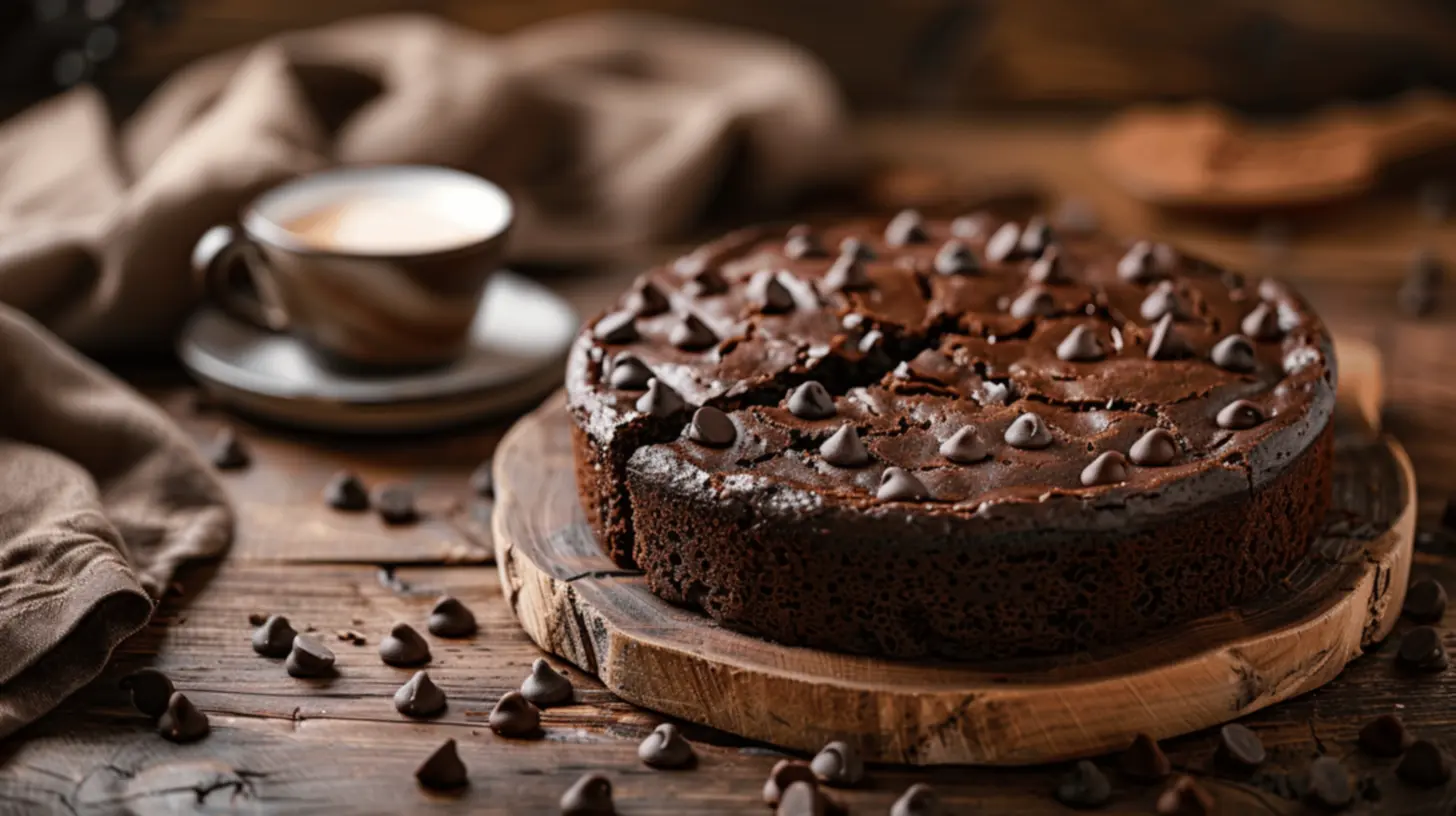 Bolo de liquidificador de chocolate fresco