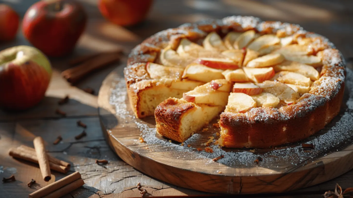 Bolo de maçã desenformado