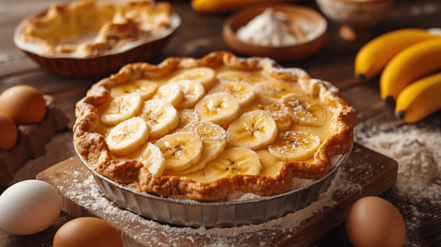 Torta de banana fresca saindo do forno