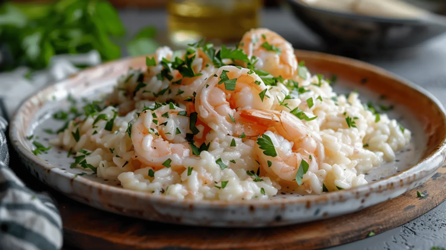 Risoto de camarão cremoso