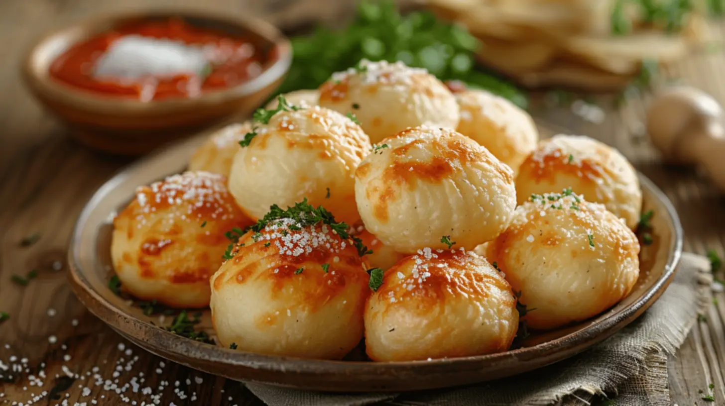 Pão de queijo saindo do forno