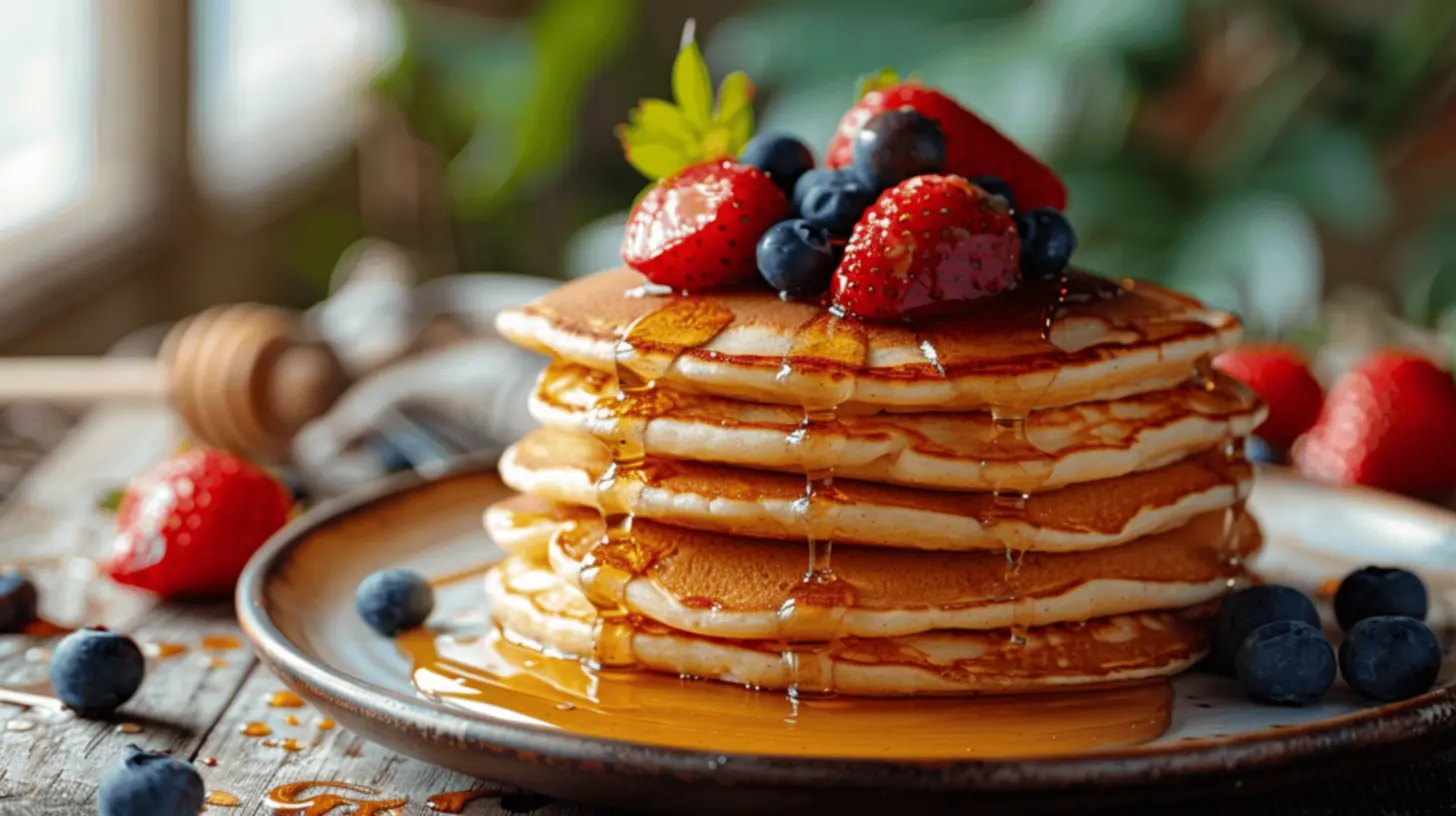 Panquecas com frutas frescas