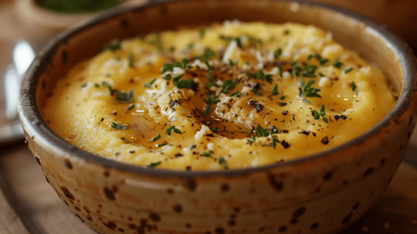 Polenta cremosa com queijo