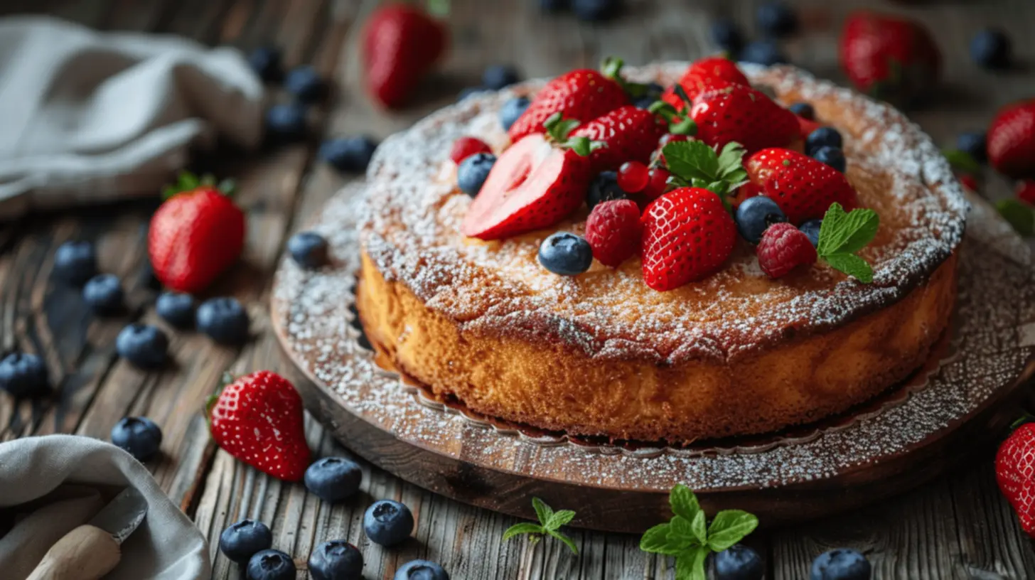 Bolo de iogurte fresquinho saindo do forno