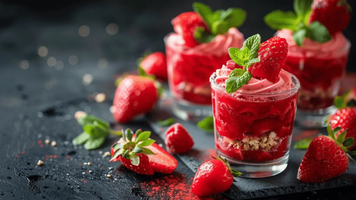Mousse de morango cremosa