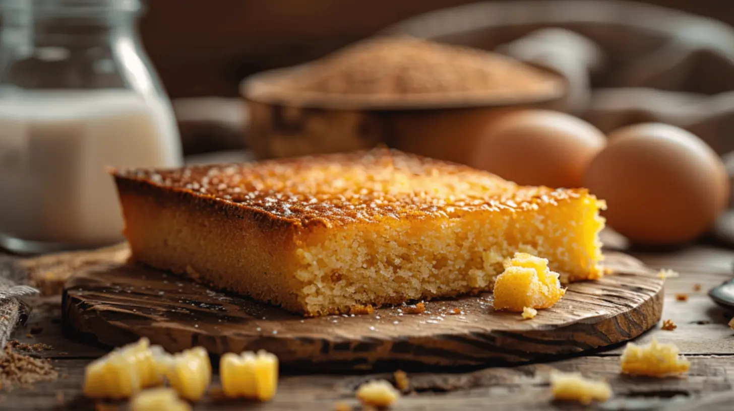 Fatias de bolo de fubá com goiabada
