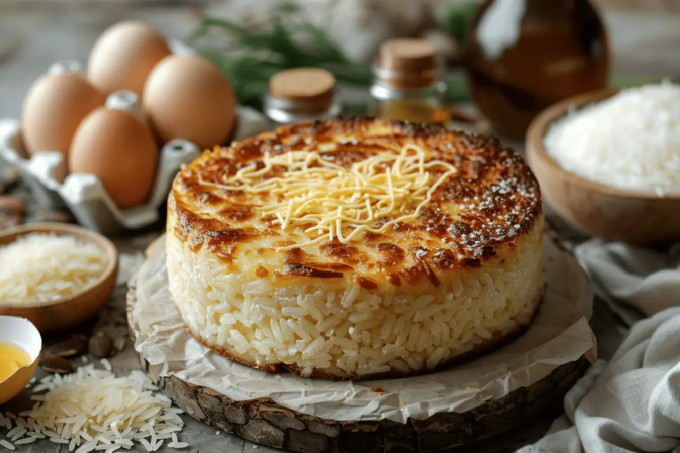 Bolo de arroz fresco e saboroso