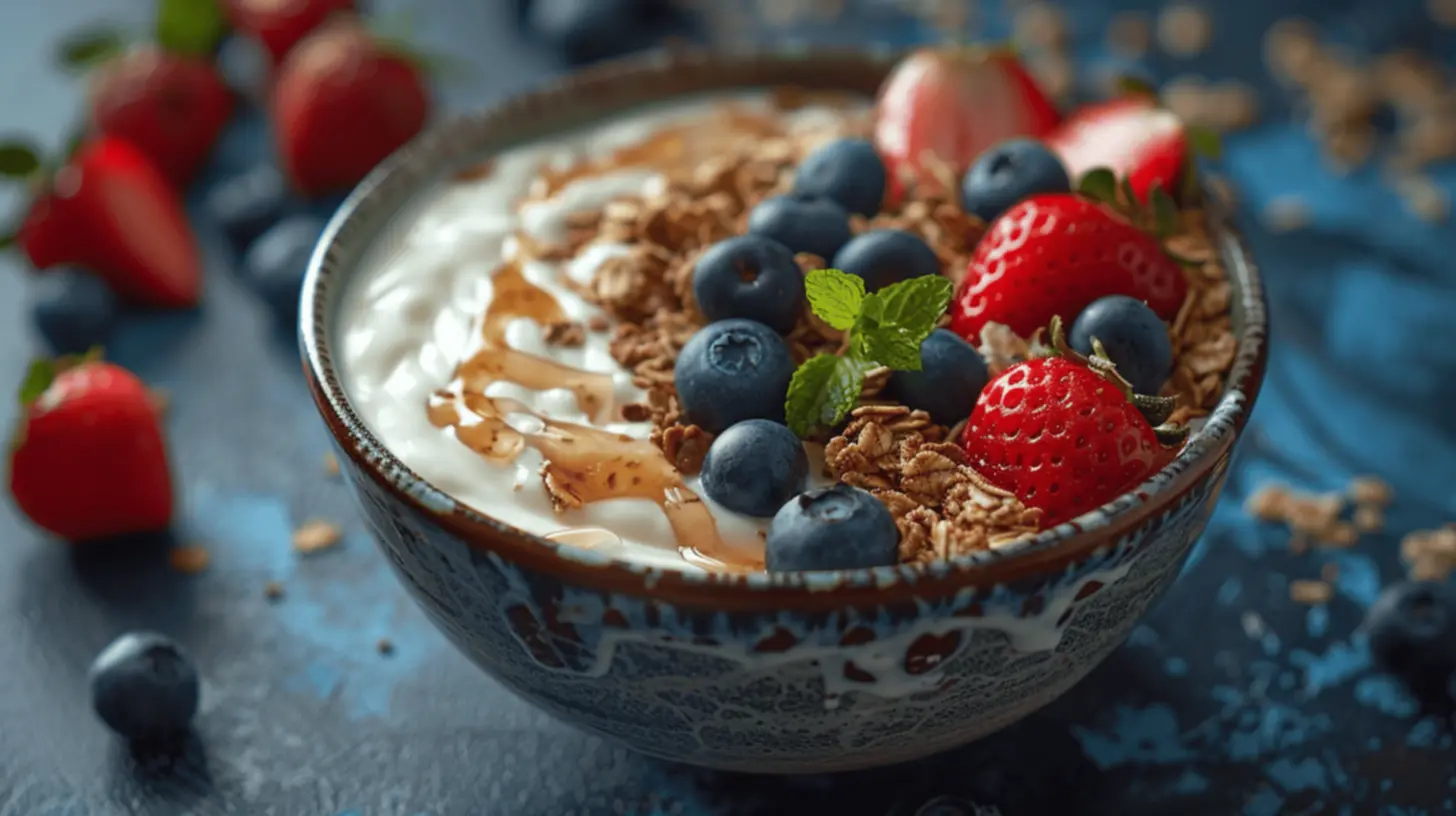 Iogurte caseiro com frutas