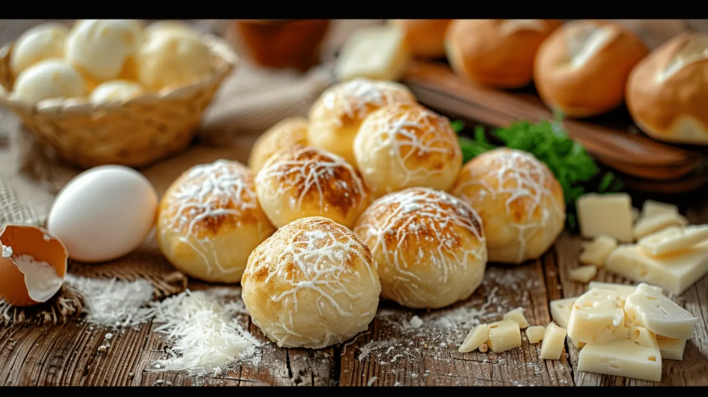 Pão de queijo assando no forno