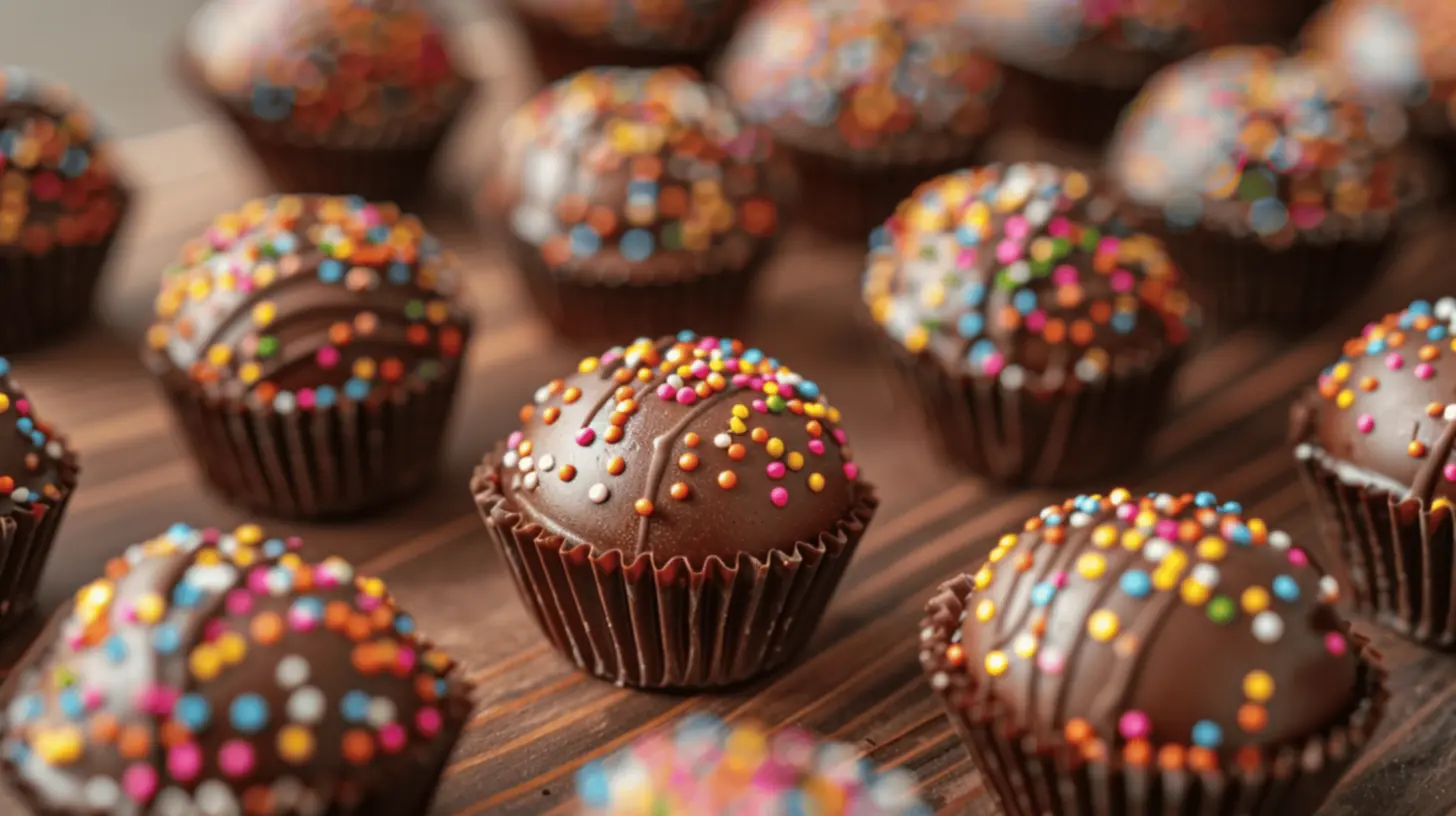 Brigadeiros decorados prontos para servir