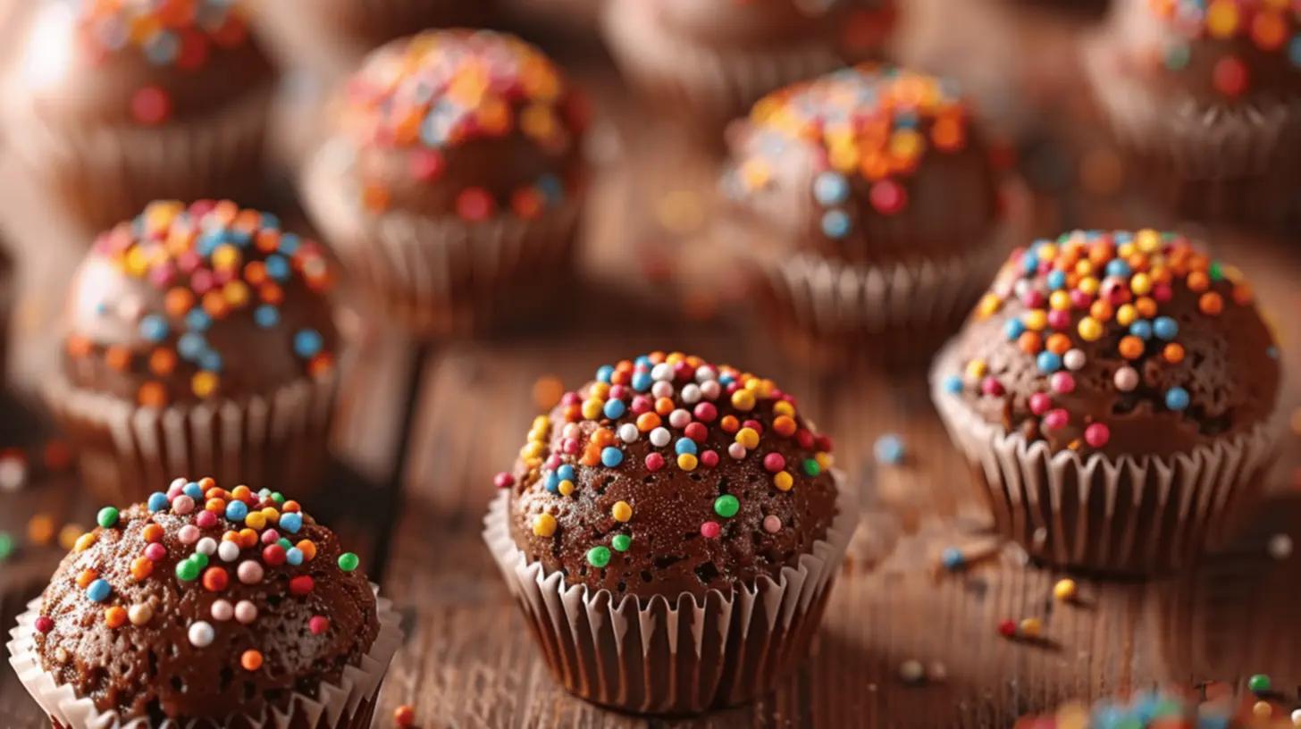 Brigadeiros em processo de enrolar