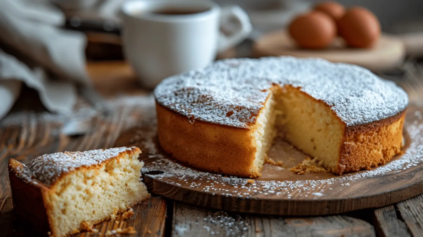 Bolo simples com ingredientes frescos