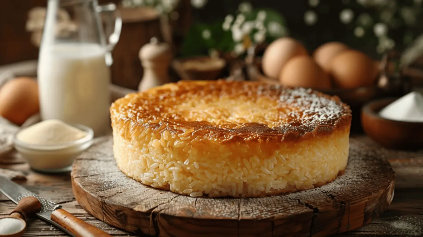Bolo de arroz macio e saboroso