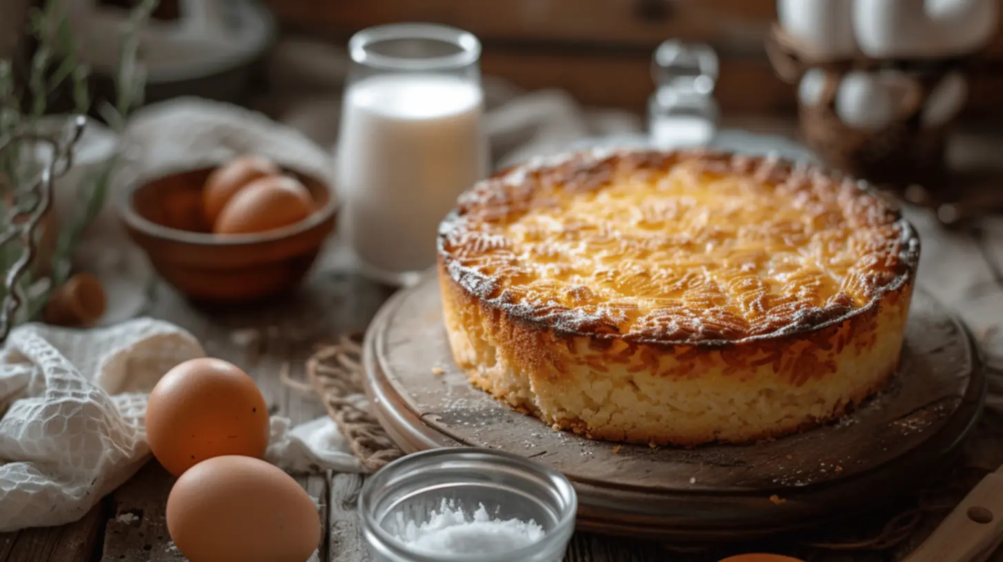 Bolo de arroz assando