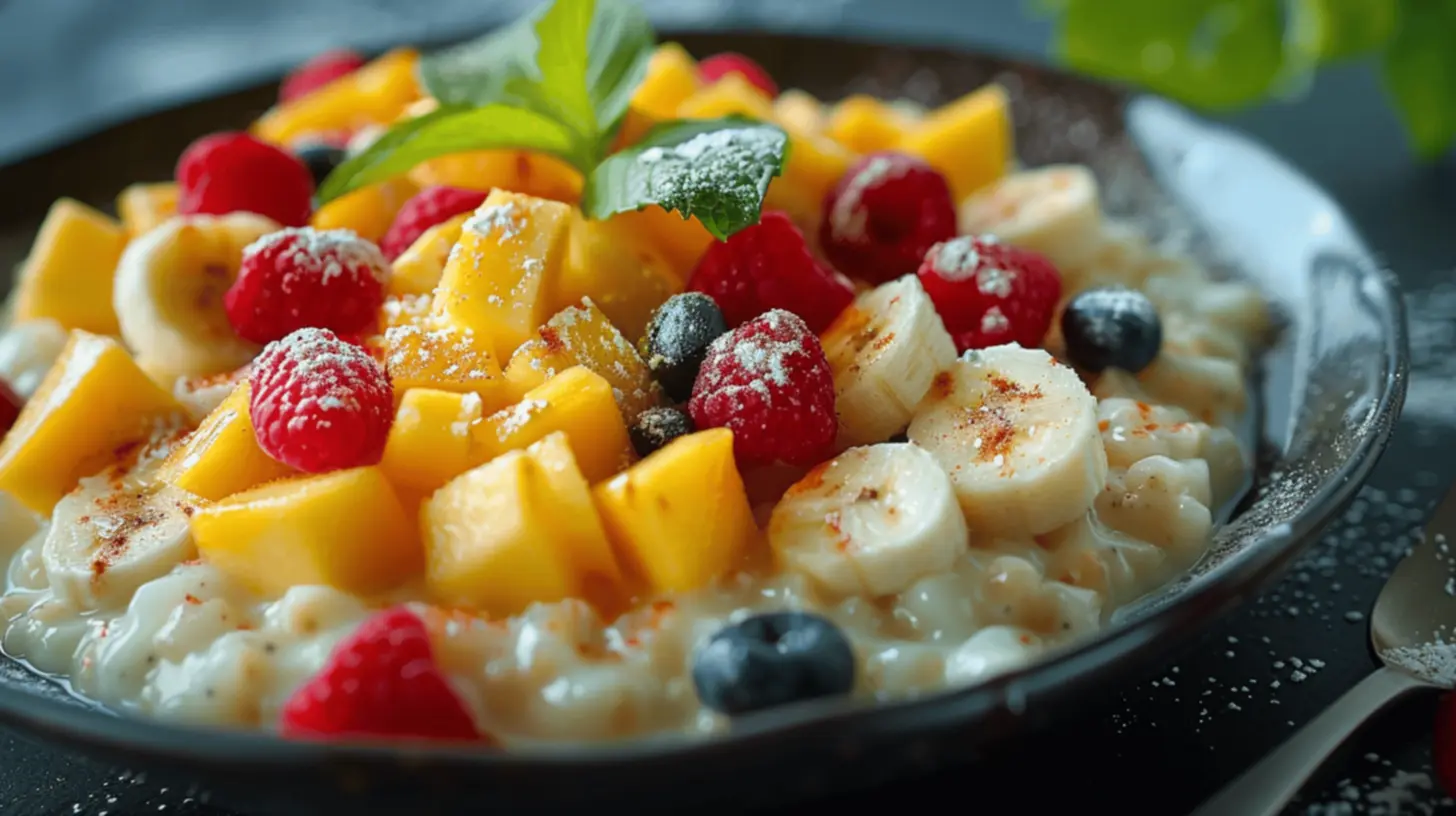Cuscuz de tapioca com frutas frescas