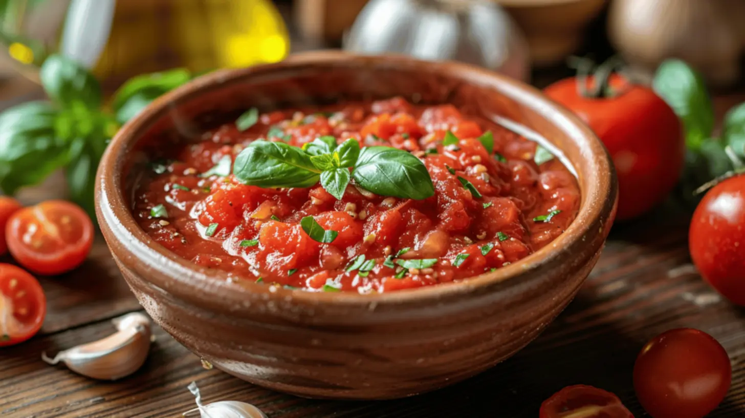 Molho de tomate caseiro fresco