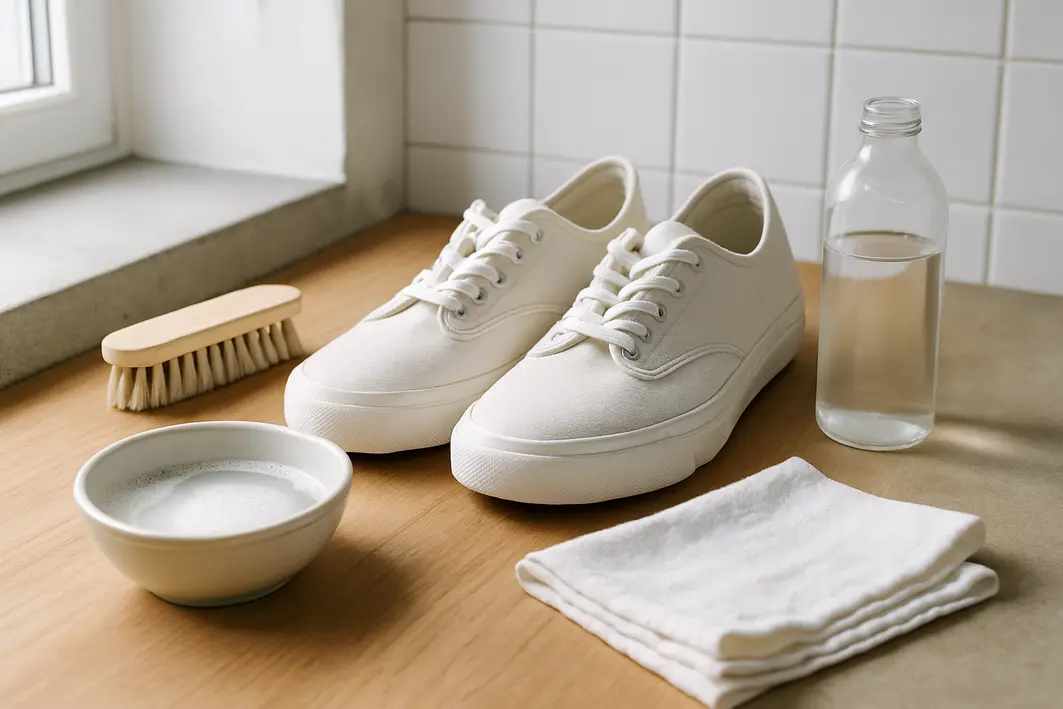 Técnicas delicadas para limpar tênis branco de tecido sem danificar Como limpar tênis branco de tecido sem deformar o material