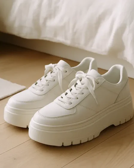 Tênis branco plataforma: o toque moderno que transforma seu look Tênis branco plataforma: modelos estilosos para elevar o look