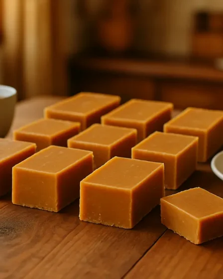 Doce de leite em barra cremoso e fácil feito com uma lata Doce de leite em barra cremoso e fácil feito com uma lata