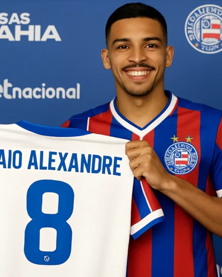 Caio Alexandre assume camisa 8 do Bahia após saída de Cauly no meio-campo Imagem de Caio Alexandre assumindo camisa 8 do Bahia após saída de Cauly no meio-campo.