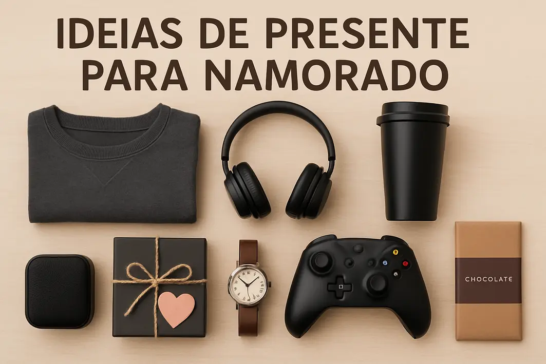 Ideias de presente para namorado organizadas por estilo Close das mãos masculinas ajustando caixa de presente em papel kraft com fita