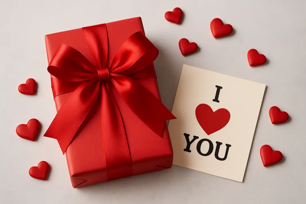 Presente para namorado romântico: ideias simples que dizem muito Mãos femininas organizando cuidadosamente caixa de presente com papel de seda branco sobre mesa de madeira clara