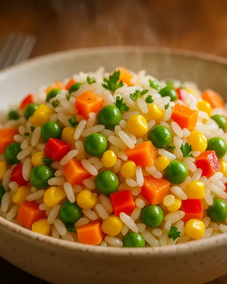 Arroz à grega festivo: colorido, soltinho e cheio de sabor Arroz à grega festivo: colorido, soltinho e cheio de sabor