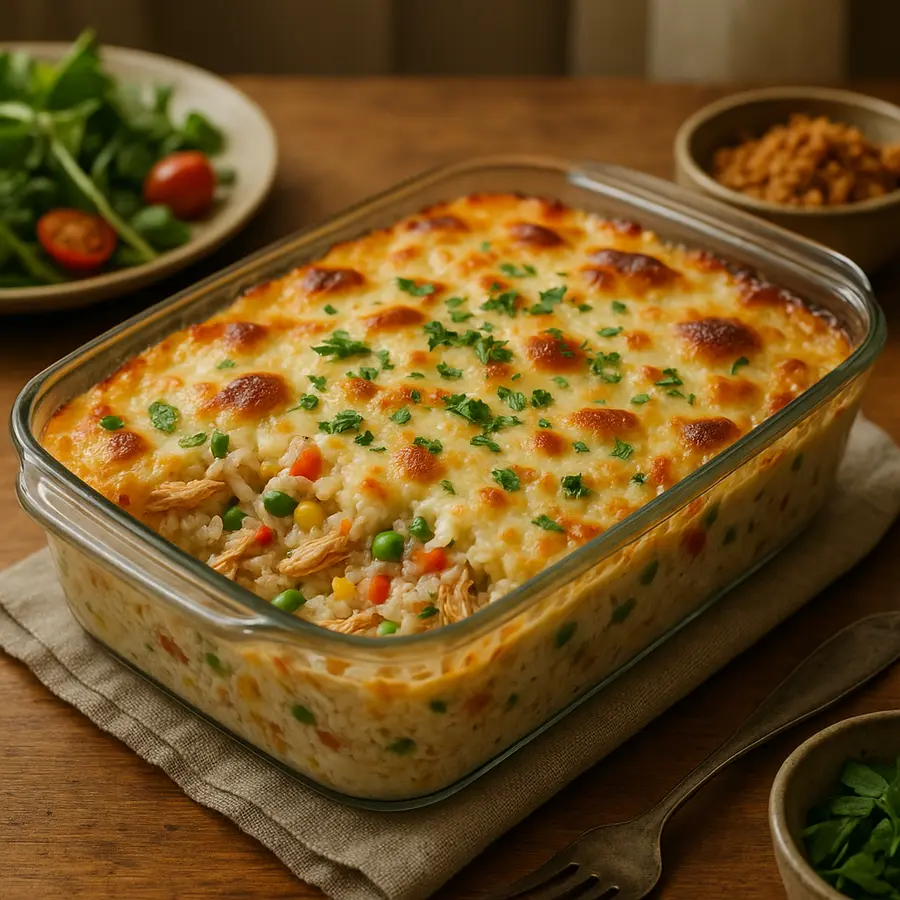 Arroz de forno cremoso com frango desfiado: aproveite as sobras com luxo Arroz de forno cremoso com frango desfiado: aproveite as sobras com luxo