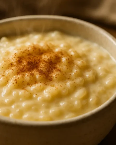 Arroz doce cremoso de vó: o toque de canela que aquece o coração Arroz doce cremoso de vó: o toque de canela que aquece o coração