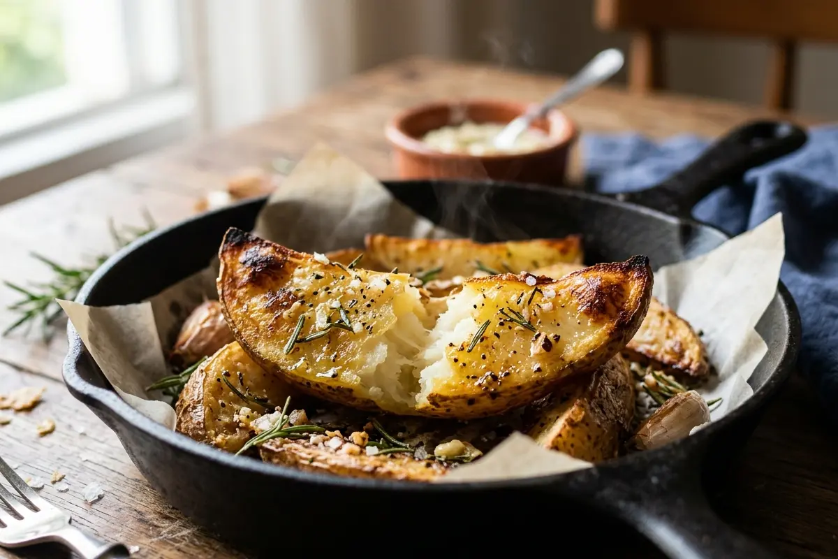 Batata rústica no forno com truque de páprica para crocância perfeita Batata rústica no forno com truque de páprica para crocância perfeita