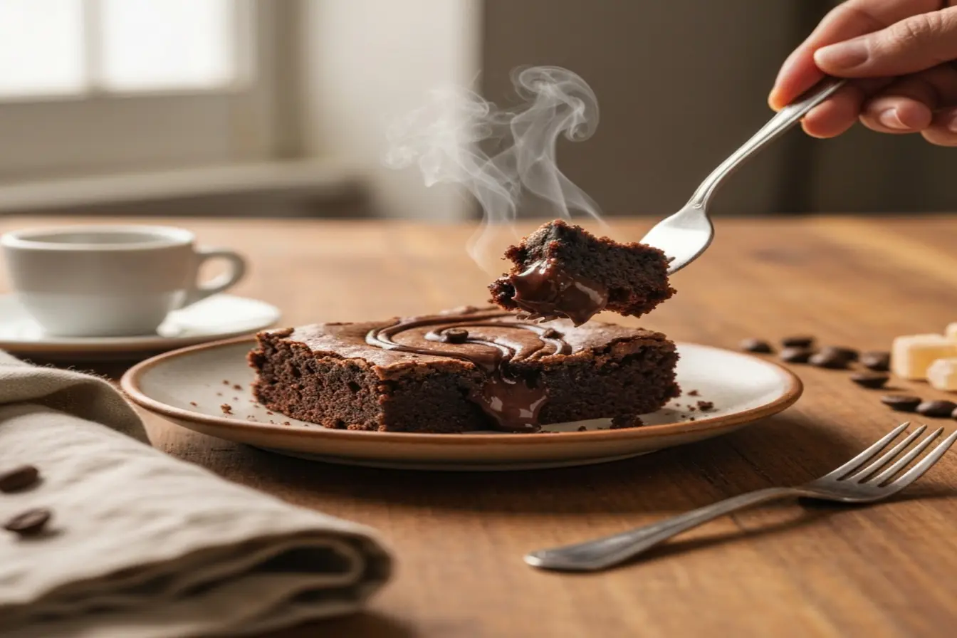 Brownie de café prático e fudgy para o café da tarde Brownie de café prático e fudgy para o café da tarde