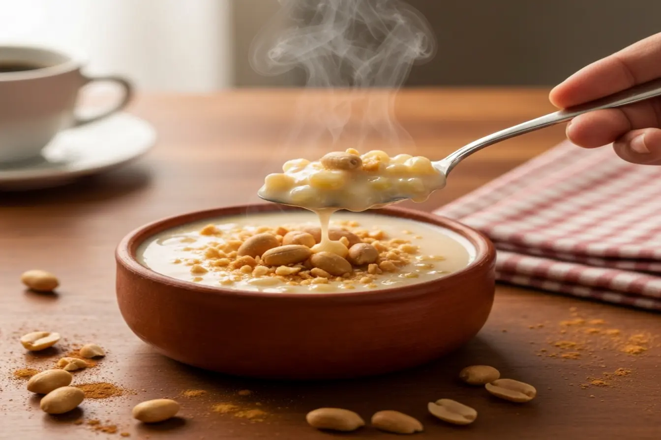 Canjica cremosa com amendoim: o sabor das festas agora na sua casa Canjica cremosa com amendoim: o sabor das festas agora na sua casa