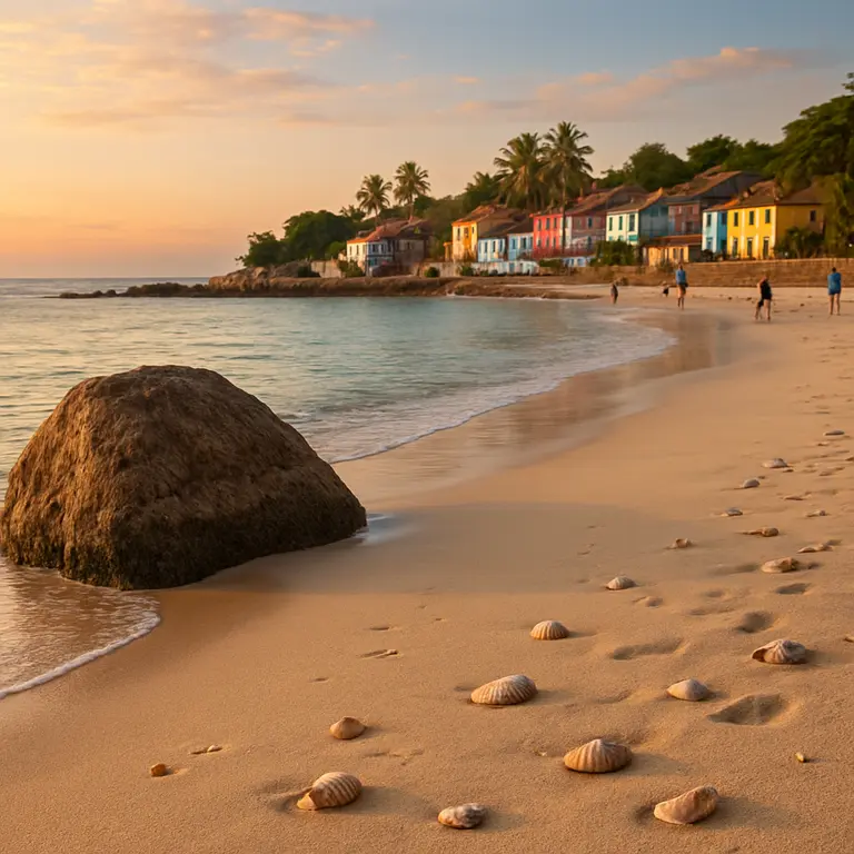 Casarios coloridos típicos de praia na Bahia