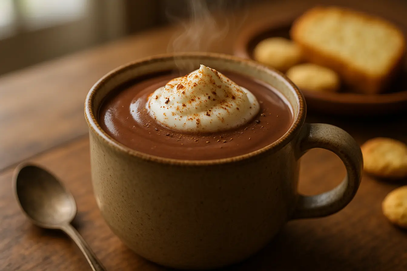 Chocolate quente cremoso com amido de milho fácil e rápido Chocolate quente cremoso com amido de milho fácil e rápido