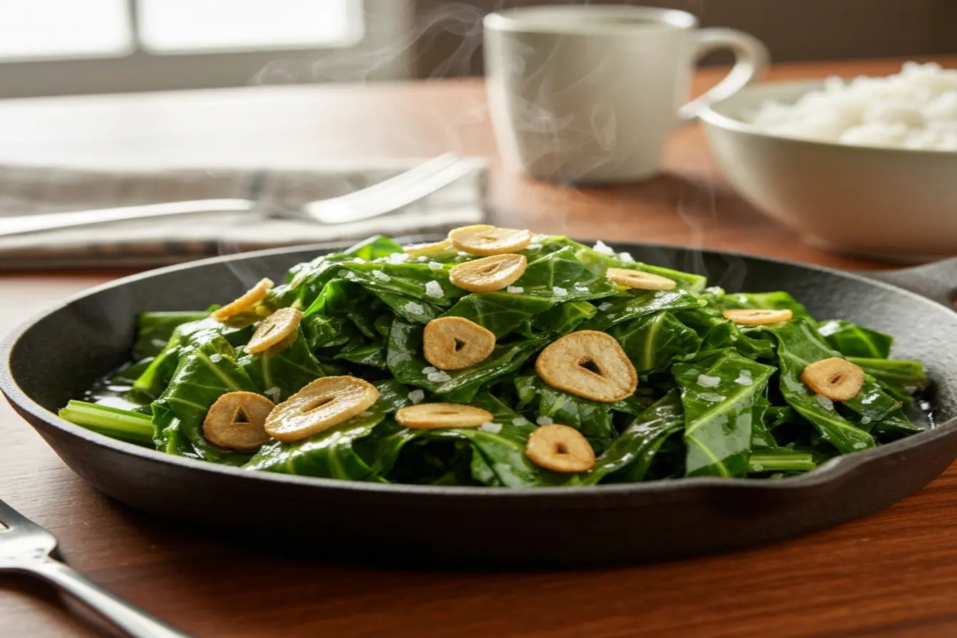 Couve refogada com alho bem fininha: truque para não amargar Couve refogada com alho bem fininha: truque para não amargar