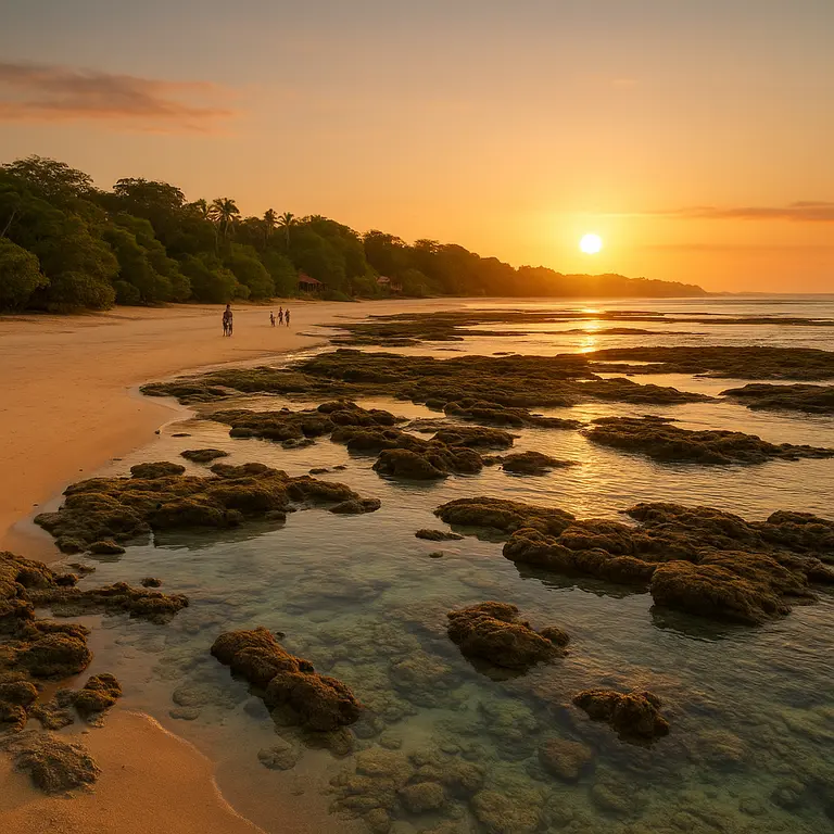 Vista panorâmica de praia isolada com falésias na Bahia