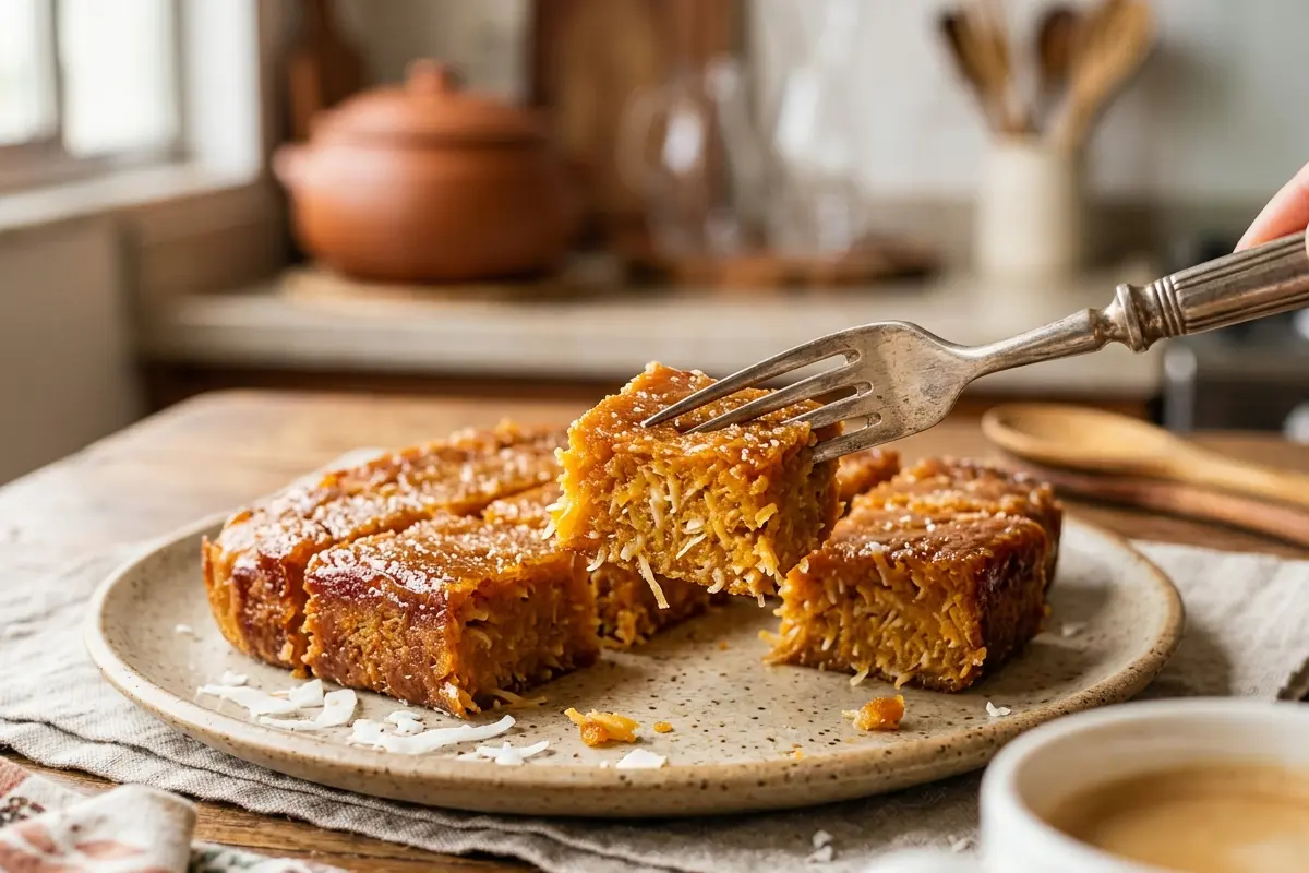Doce de abóbora com coco de corte com o truque da canela para cortar sem esfarelar Doce de abóbora com coco de corte com o truque da canela para cortar sem esfarelar