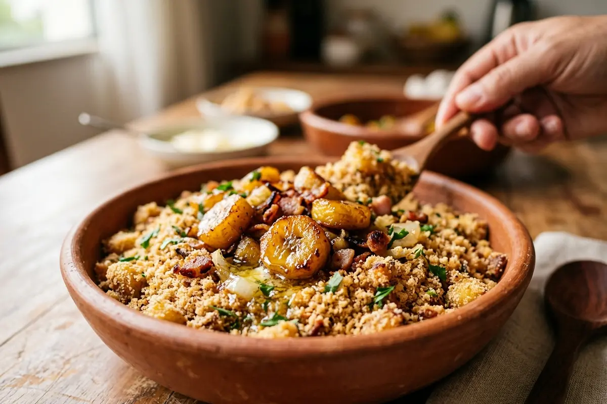 Farofa de banana da terra com banana frita na canela o segredo da crocância perfeita Farofa de banana da terra com banana frita na canela o segredo da crocância perfeita