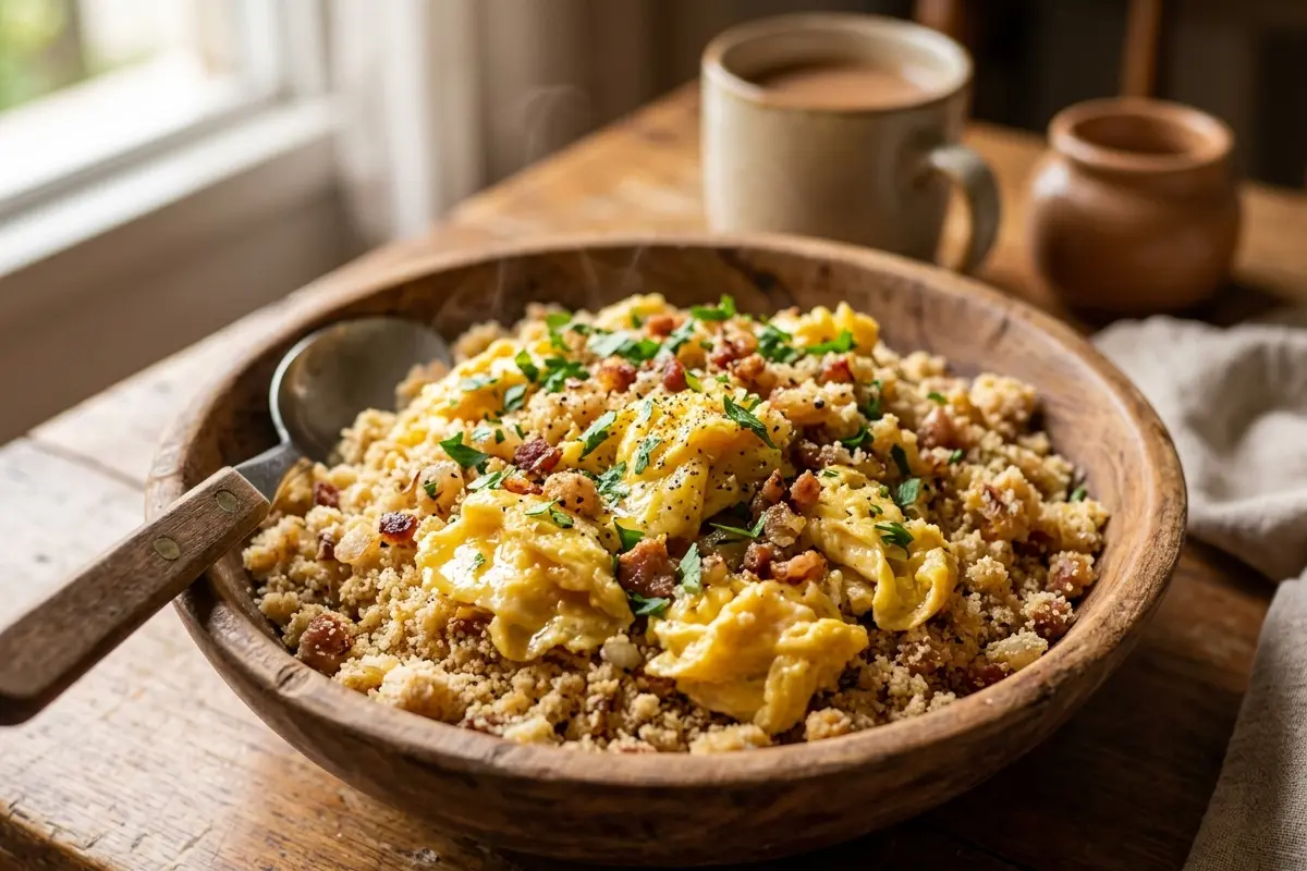 Farofa de ovos o truque do ovo úmido sem fritar demais para ficar macia Farofa de ovos o truque do ovo úmido sem fritar demais para ficar macia