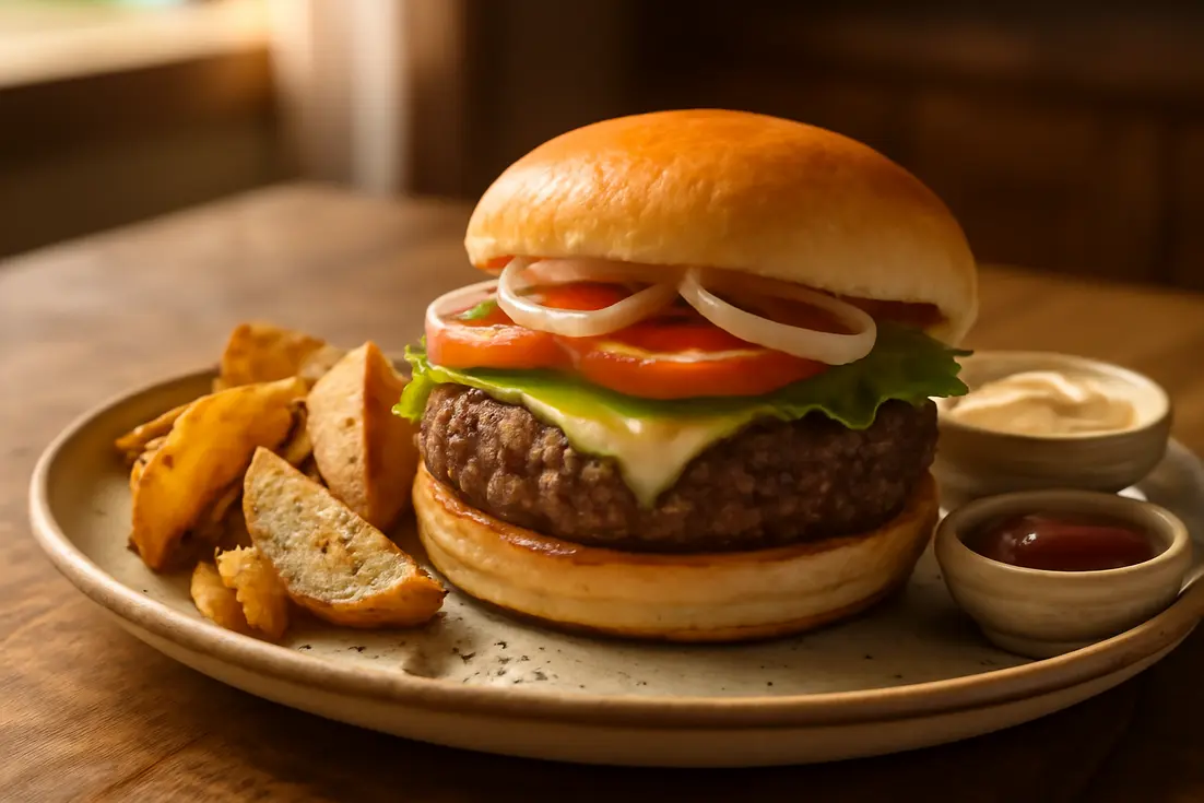 Carne de hambúrguer caseira e suculenta: pronta em 25 minutos Carne de hambúrguer caseira e suculenta: pronta em 25 minutos